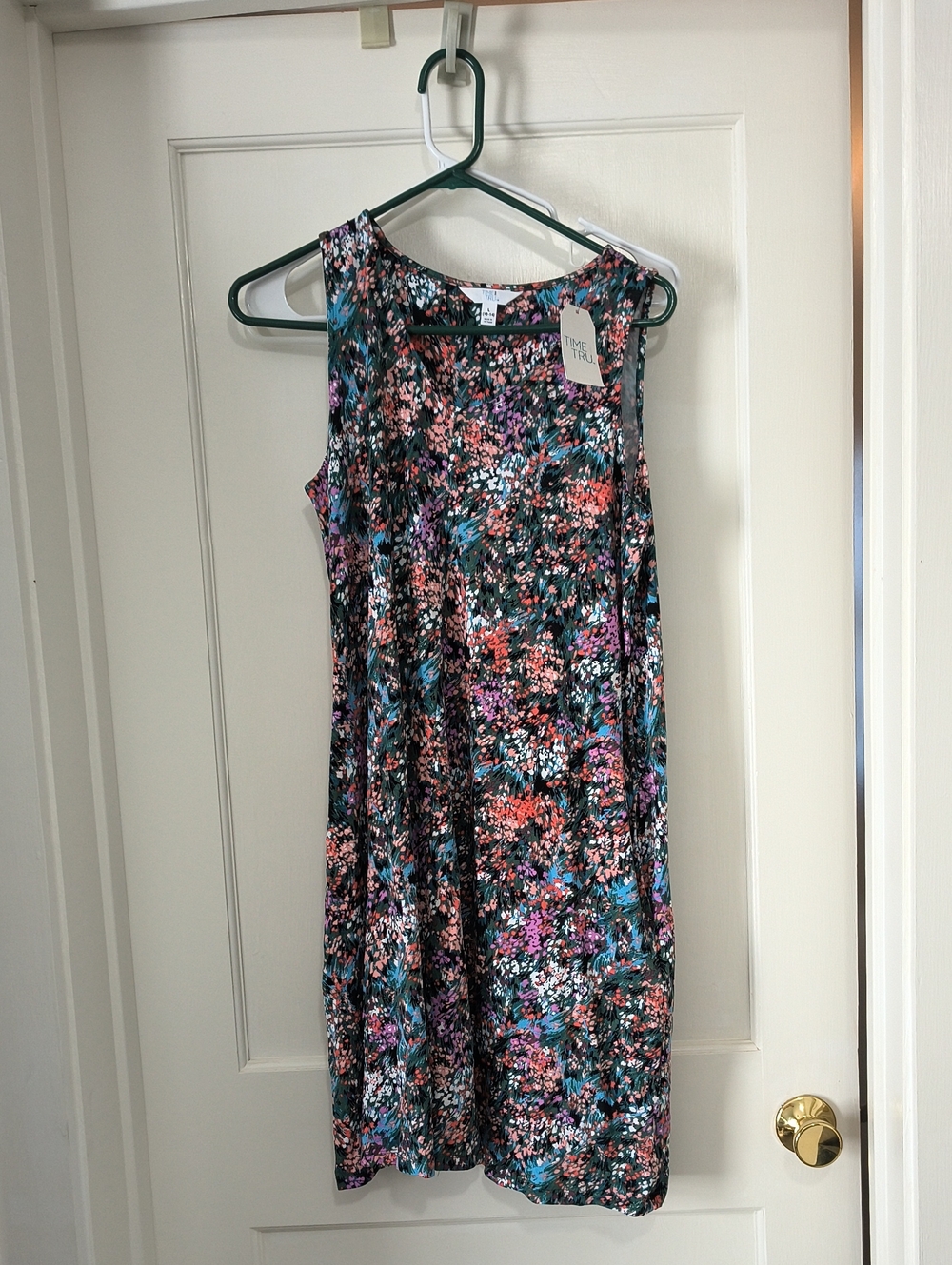 Floral Sleeveless A-Line Dress Multi Color NWT